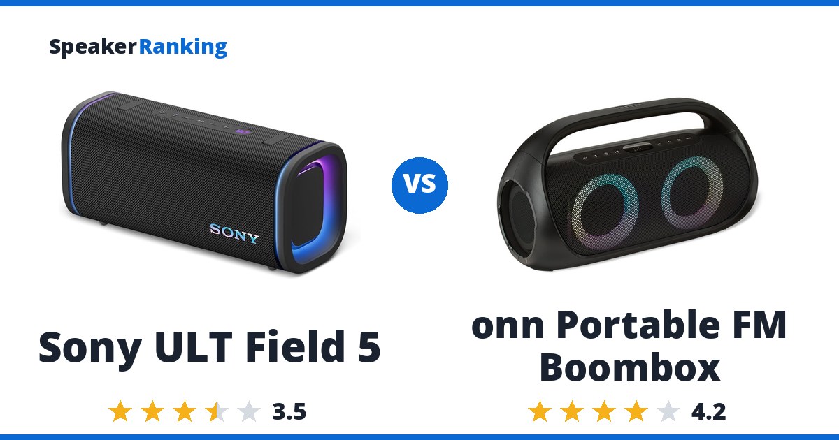 Sony ULT Field 5 vs onn Portable FM Boombox
