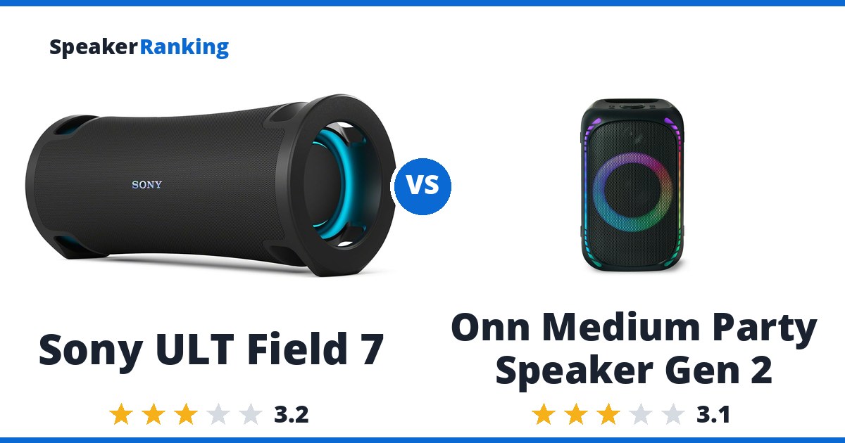 Sony ULT Field 7 vs Onn Medium Party Speaker Gen 2
