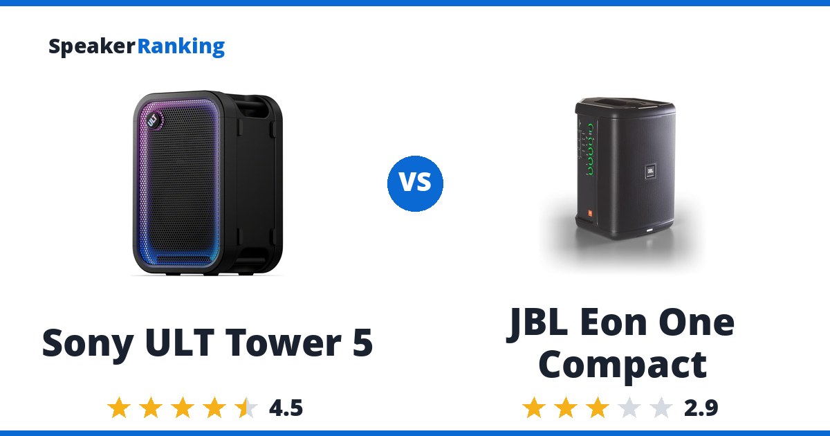 Sony ULT Tower 5 vs JBL Eon One Compact