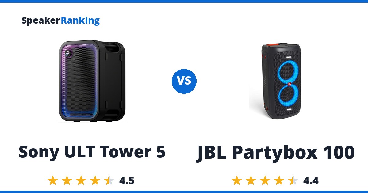 Sony ULT Tower 5 vs JBL Partybox 100