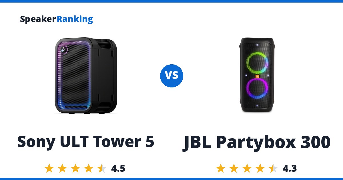 Sony ULT Tower 5 vs JBL Partybox 300