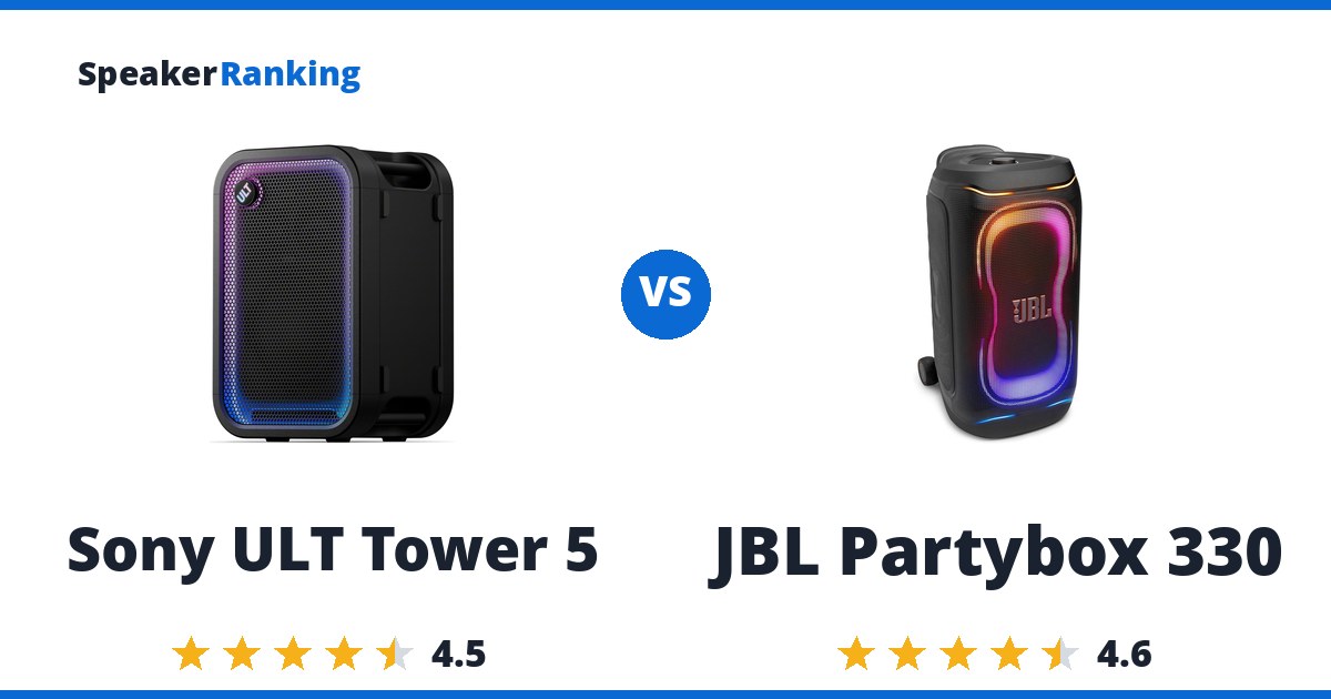 Sony ULT Tower 5 vs JBL Partybox 330