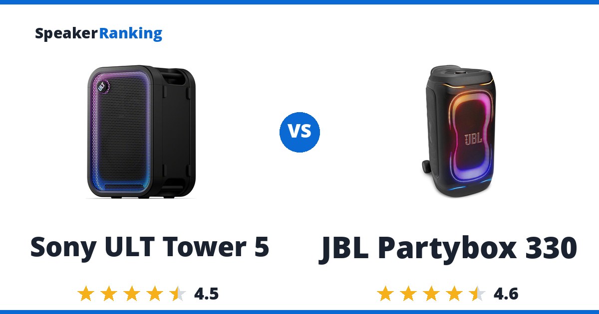 Sony ULT Tower 5 vs JBL Partybox 330