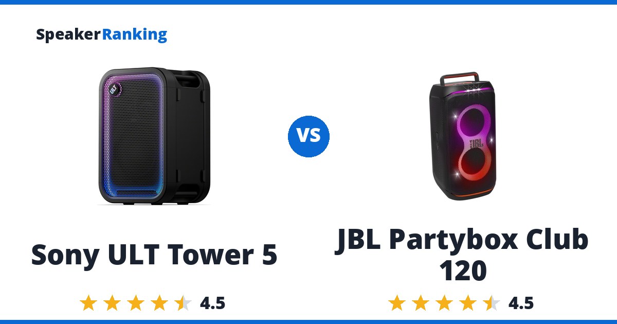 Sony ULT Tower 5 vs JBL Partybox Club 120