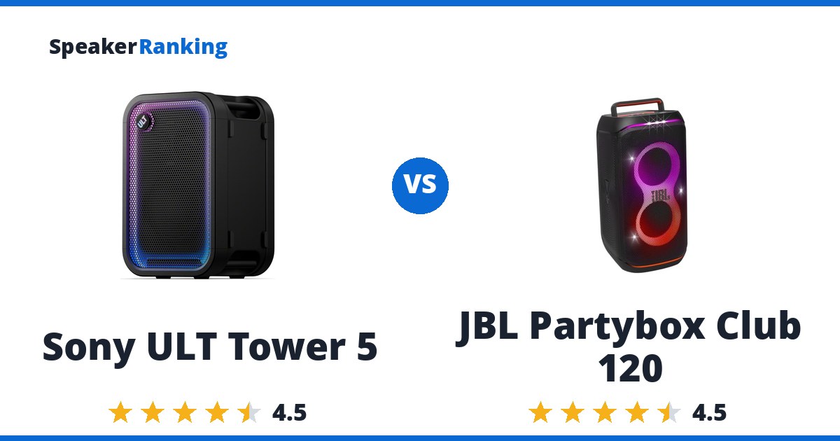 Sony ULT Tower 5 vs JBL Partybox Club 120