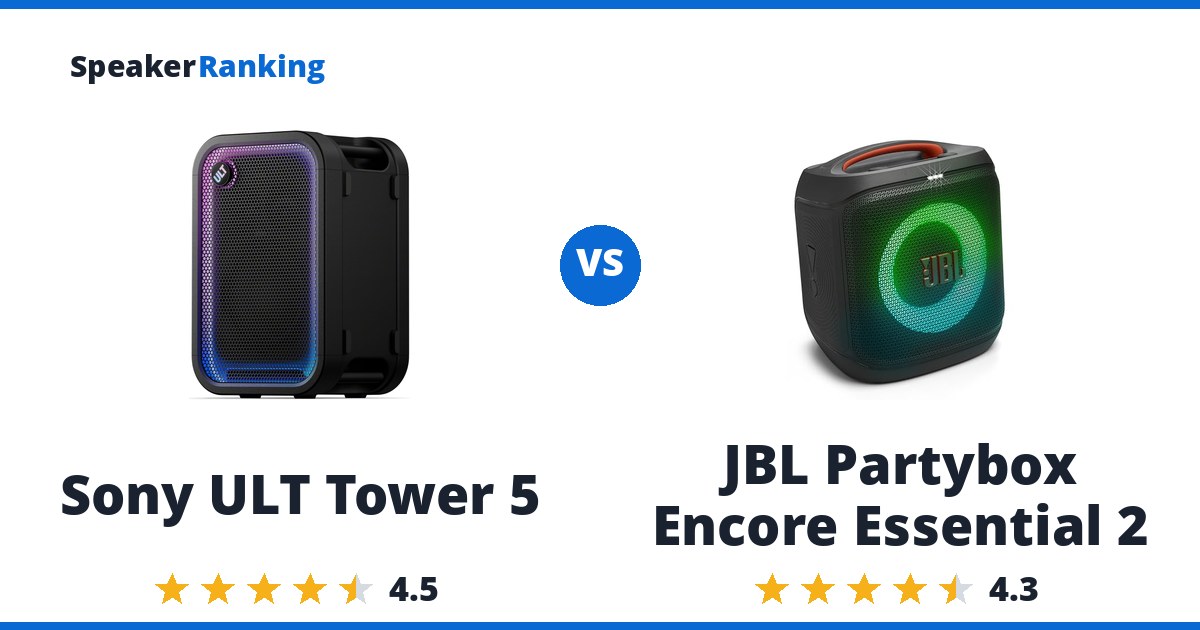 Sony ULT Tower 5 vs JBL Partybox Encore Essential 2