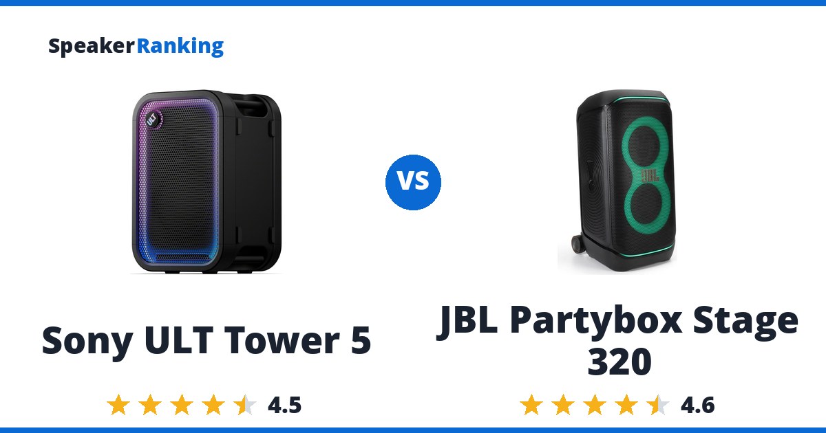 Sony ULT Tower 5 vs JBL Partybox Stage 320