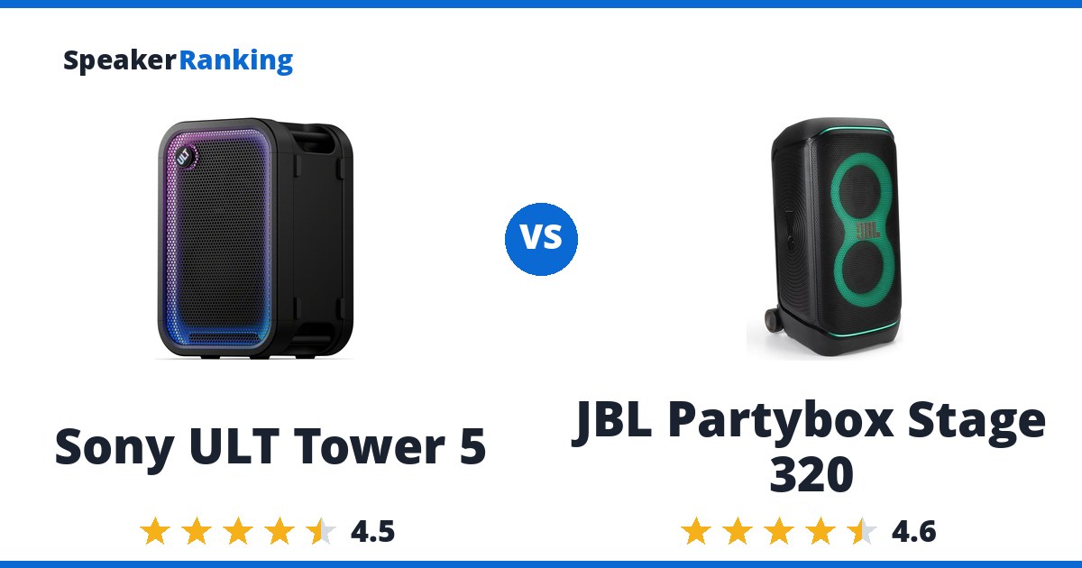 Sony ULT Tower 5 vs JBL Partybox Stage 320