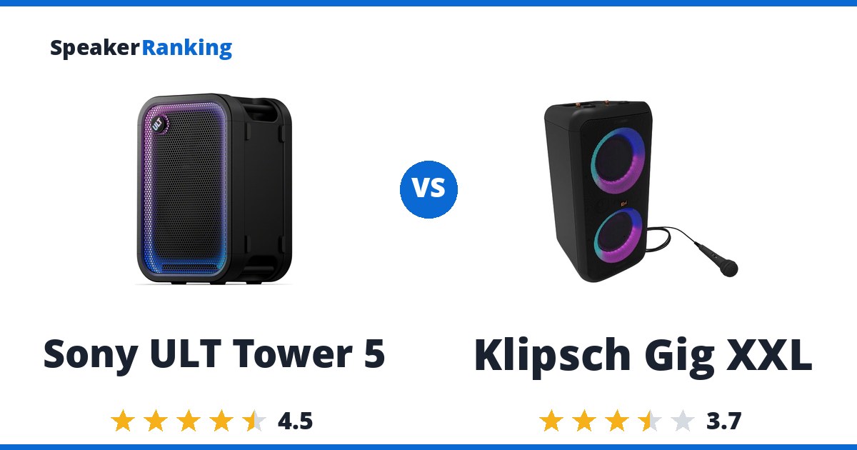 Sony ULT Tower 5 vs Klipsch Gig XXL