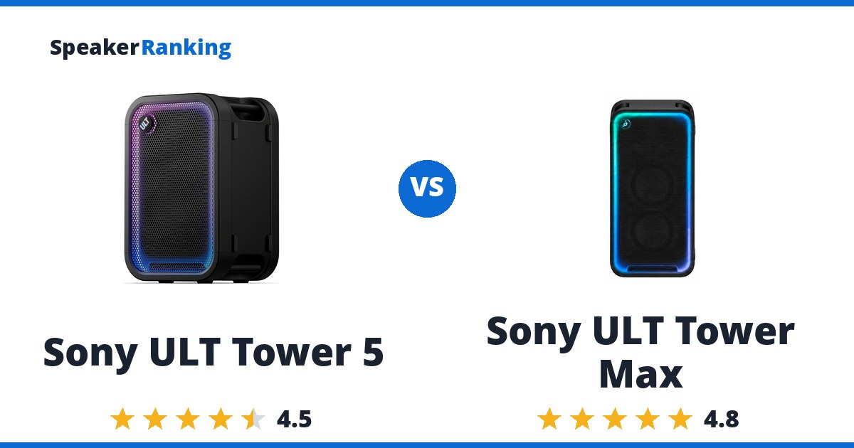 Sony ULT Tower 5 vs Sony ULT Tower Max