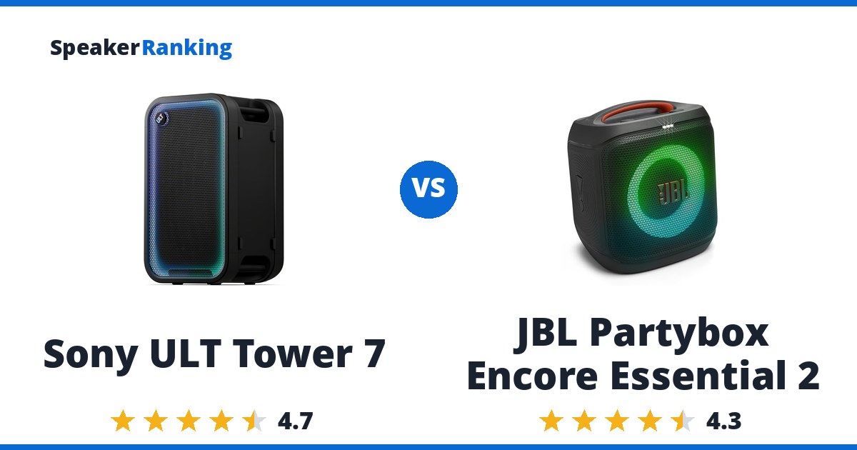 Sony ULT Tower 7 vs JBL Partybox Encore Essential 2