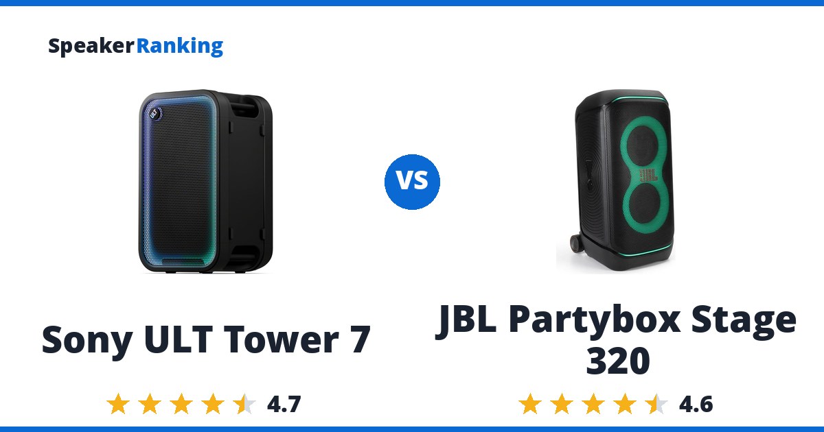 Sony ULT Tower 7 vs JBL Partybox Stage 320