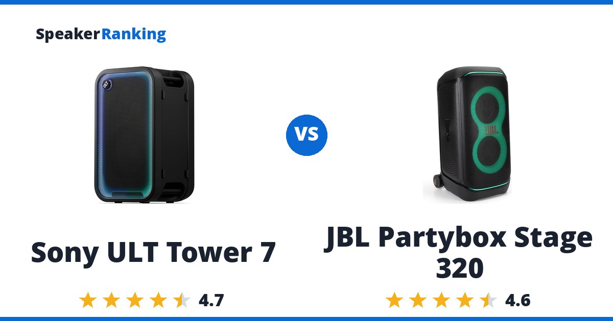 Sony ULT Tower 7 vs JBL Partybox Stage 320