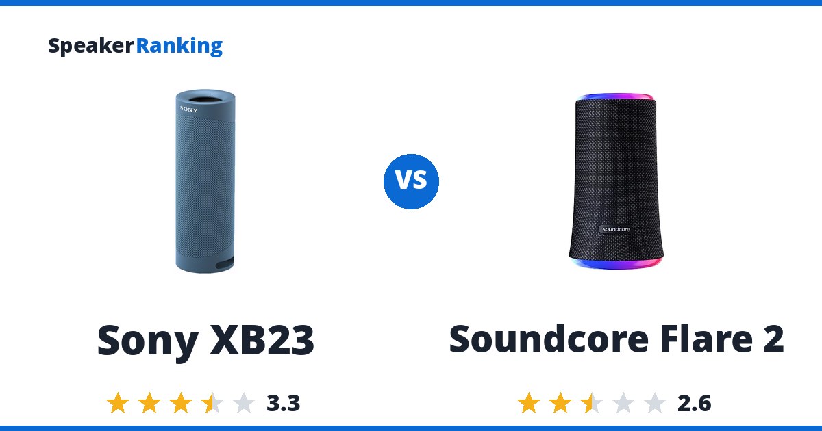 Sony XB23 vs Soundcore Flare 2