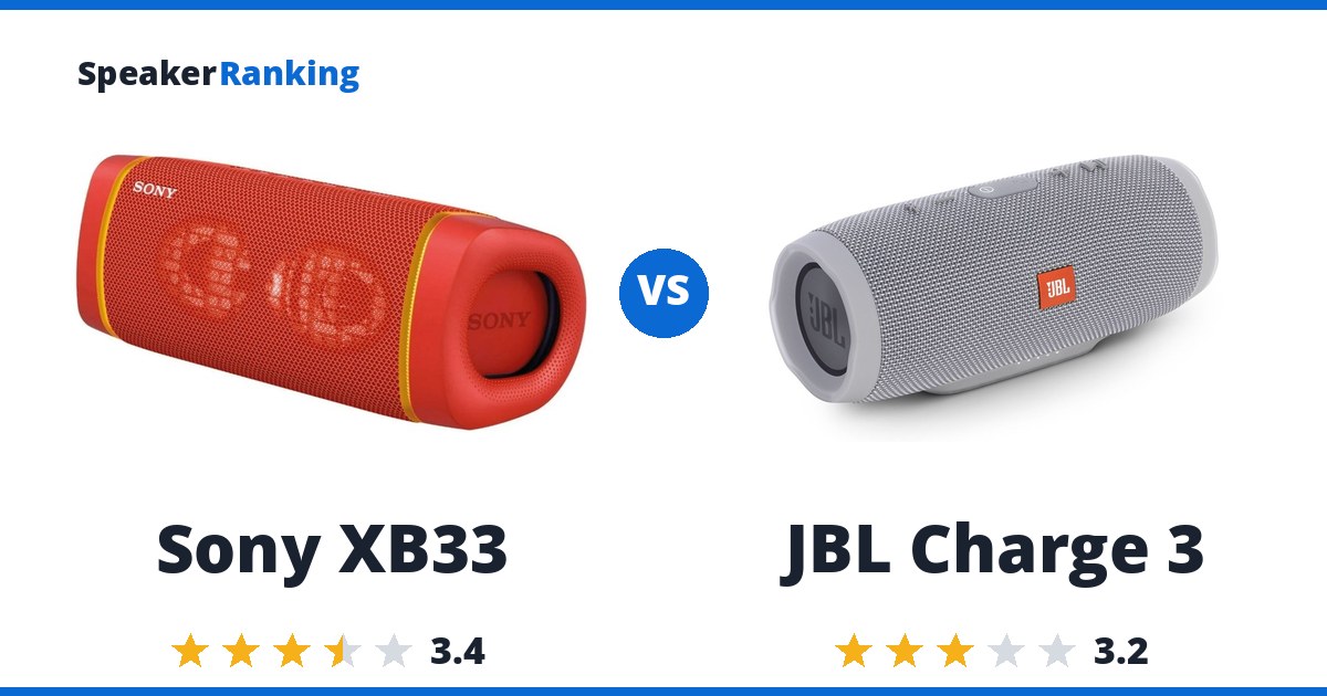 Sony XB33 vs JBL Charge 3