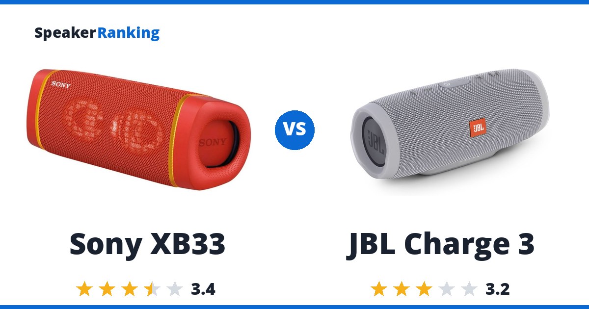 Sony XB33 vs JBL Charge 3