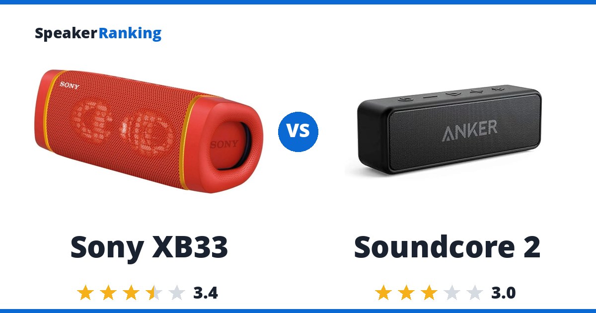 Sony XB33 vs Soundcore 2