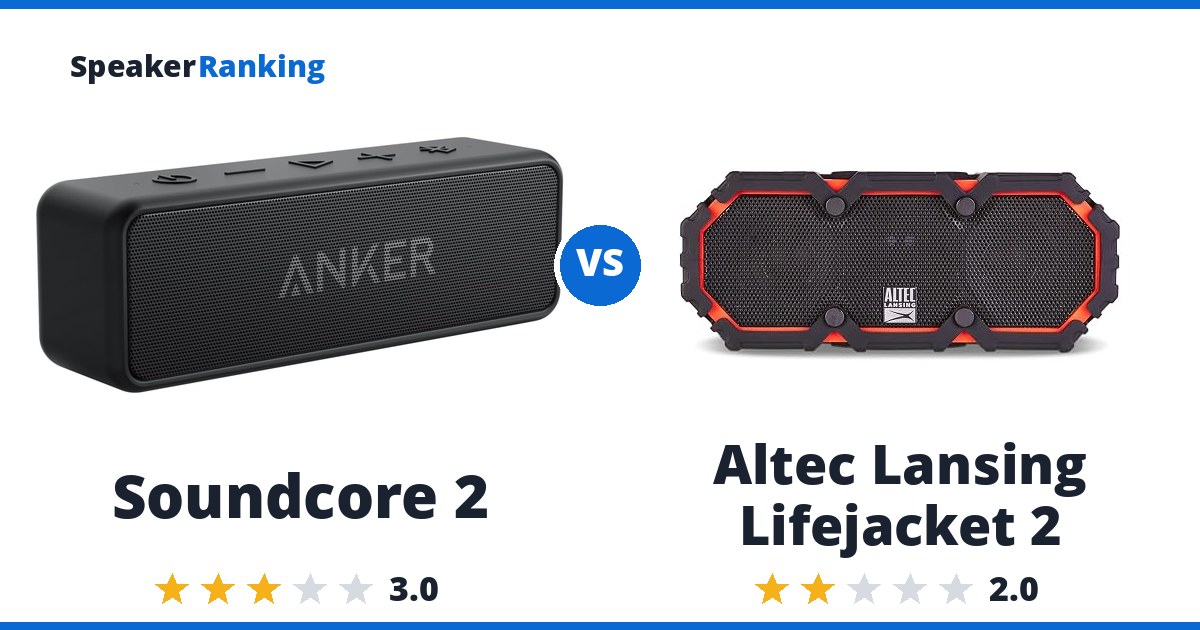 Soundcore 2 vs Altec Lansing Lifejacket 2