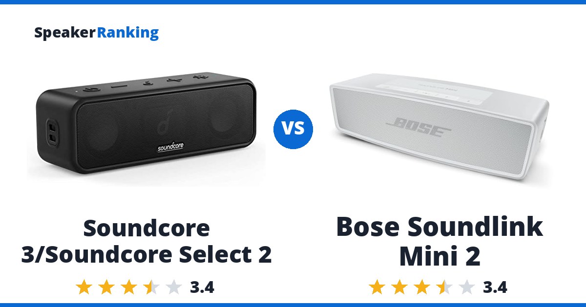 Soundcore 3/Soundcore Select 2 vs Bose Soundlink Mini 2
