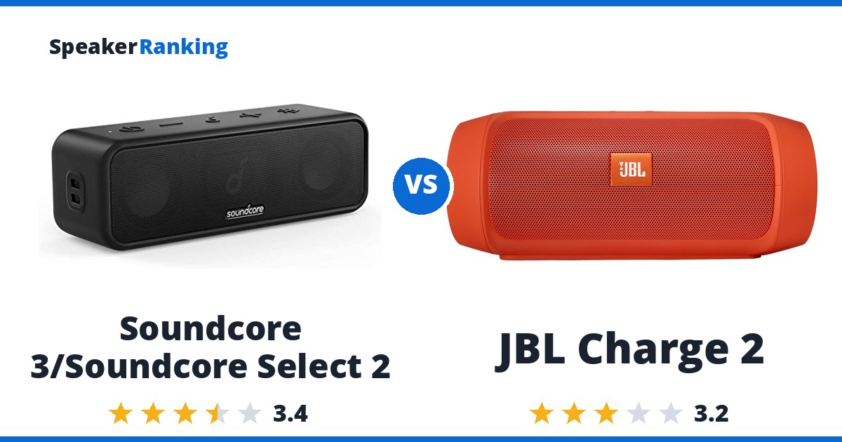 Soundcore 3/Soundcore Select 2 vs JBL Charge 2
