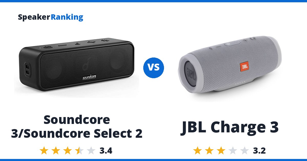 Soundcore 3/Soundcore Select 2 vs JBL Charge 3