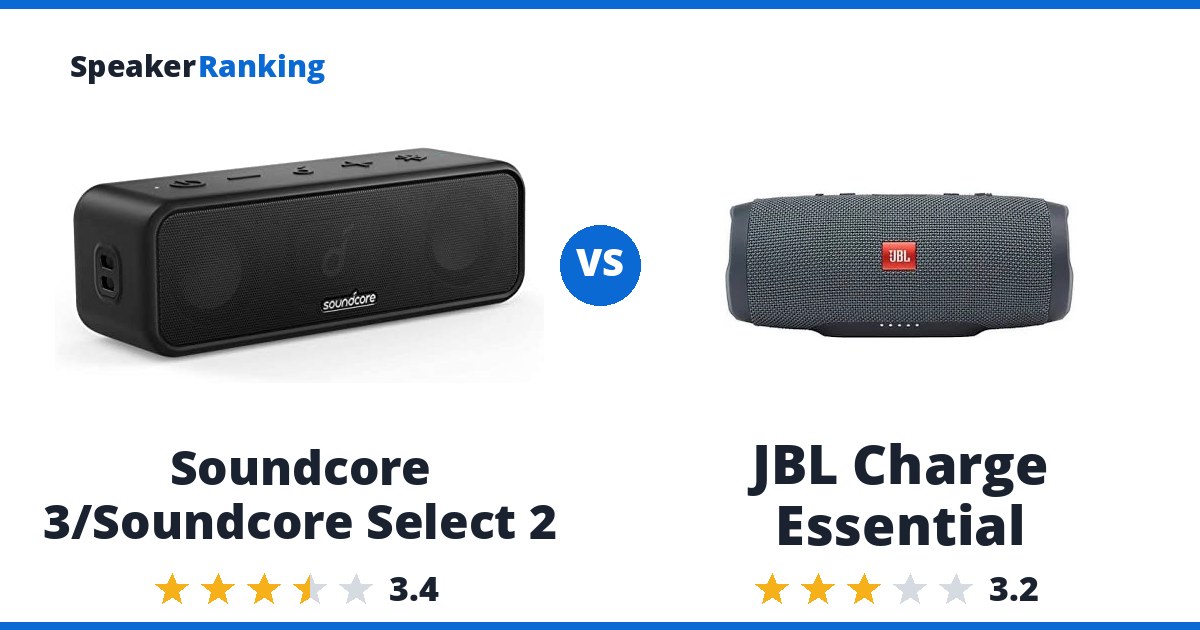 Soundcore 3/Soundcore Select 2 vs JBL Charge Essential