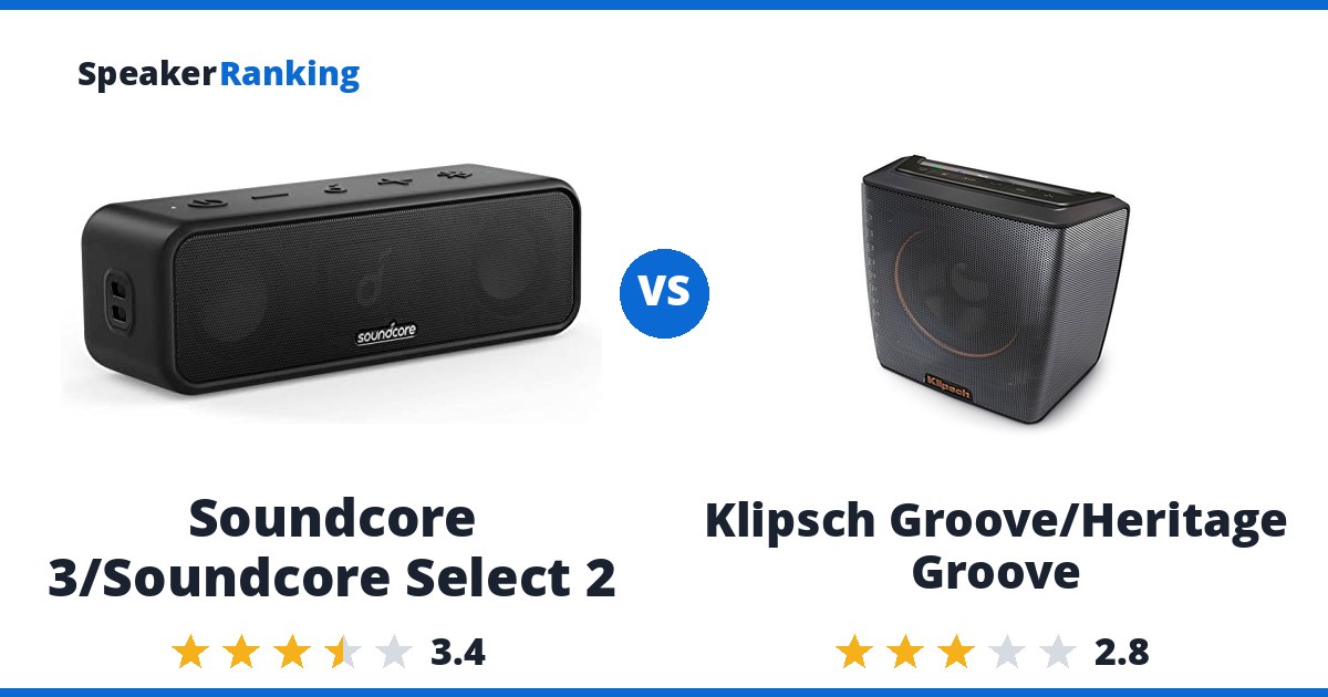 Soundcore 3/Soundcore Select 2 vs Klipsch Groove/Heritage Groove