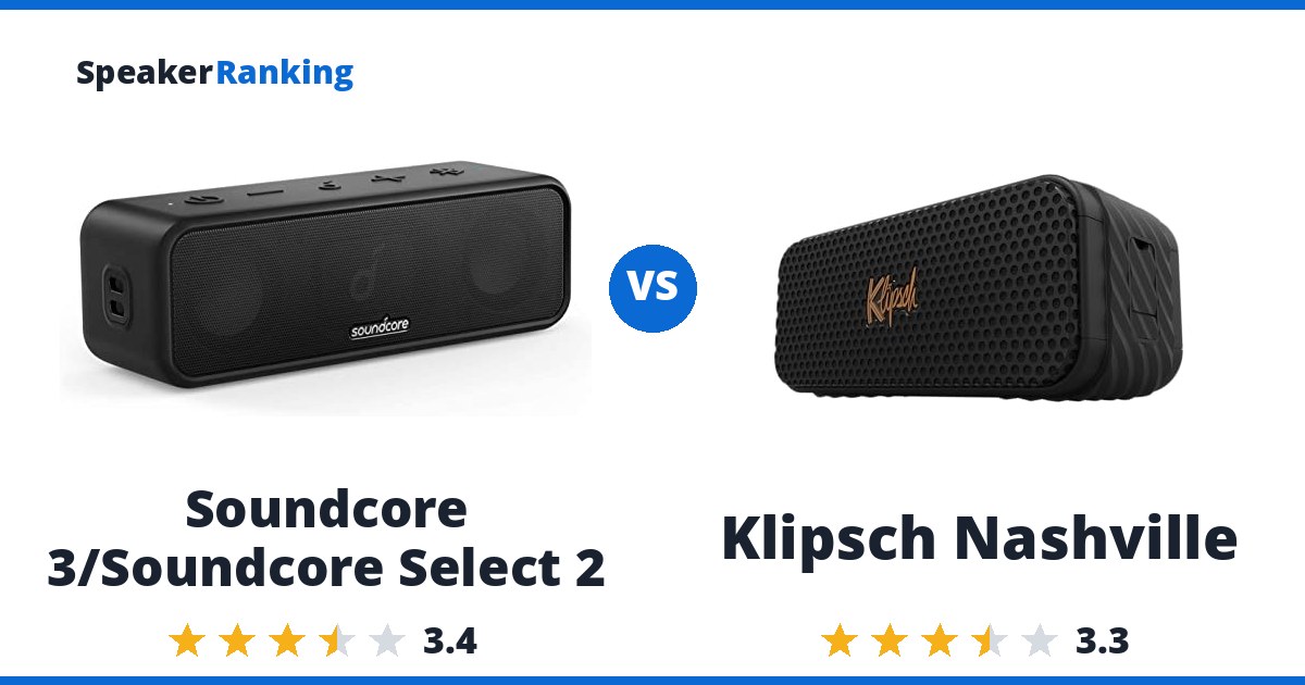 Soundcore 3/Soundcore Select 2 vs Klipsch Nashville