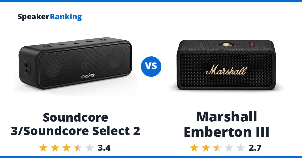 Soundcore 3/Soundcore Select 2 vs Marshall Emberton III