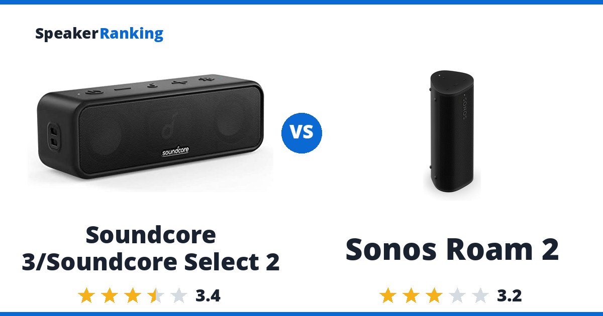 Soundcore 3/Soundcore Select 2 vs Sonos Roam 2