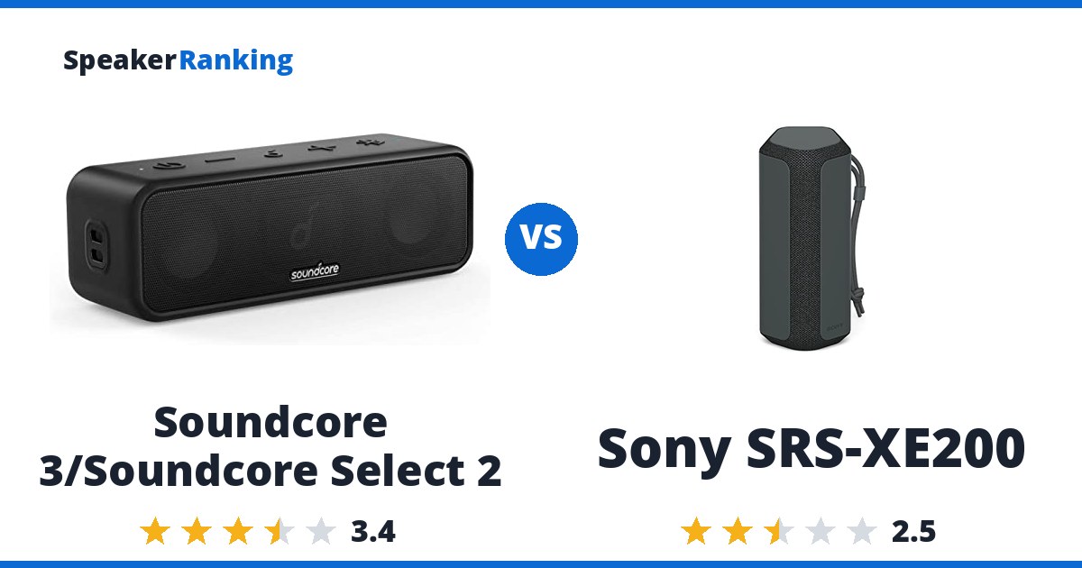 Soundcore 3/Soundcore Select 2 vs Sony SRS-XE200