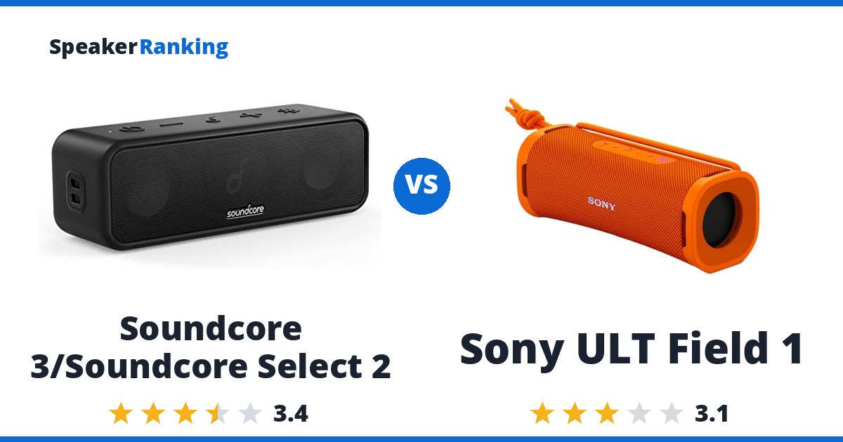 Soundcore 3/Soundcore Select 2 vs Sony ULT Field 1