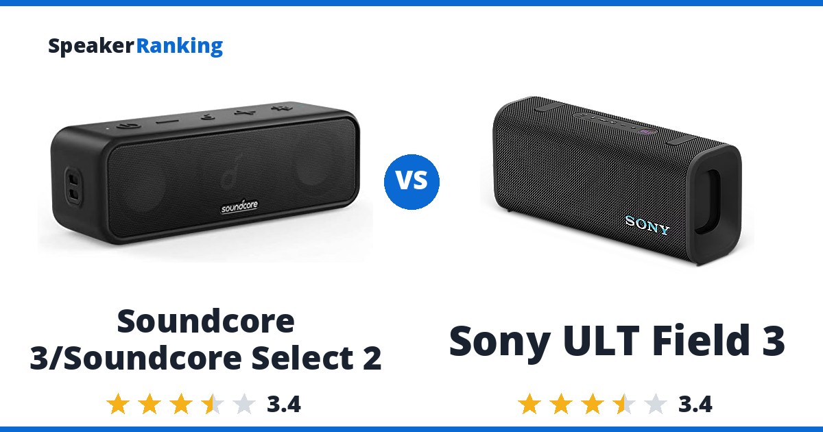 Soundcore 3/Soundcore Select 2 vs Sony ULT Field 3