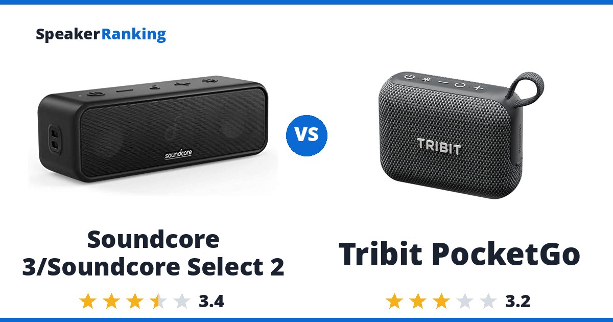Soundcore 3/Soundcore Select 2 vs Tribit PocketGo