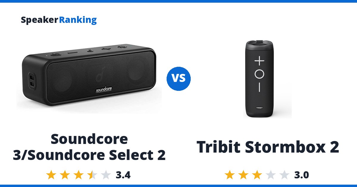 Soundcore 3/Soundcore Select 2 vs Tribit Stormbox 2