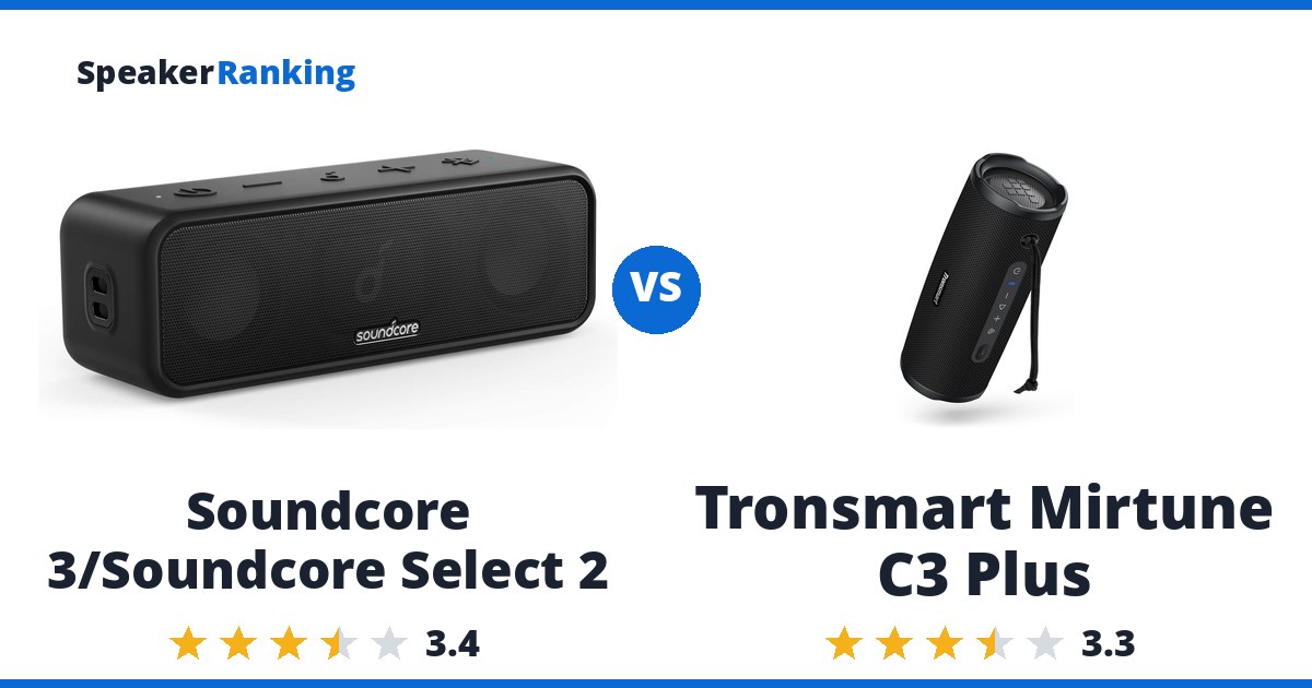 Soundcore 3/Soundcore Select 2 vs Tronsmart Mirtune C3 Plus