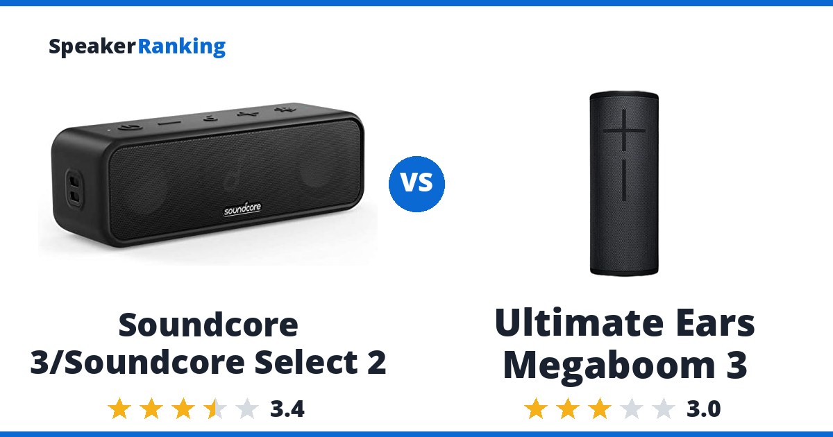 Soundcore 3/Soundcore Select 2 vs Ultimate Ears Megaboom 3