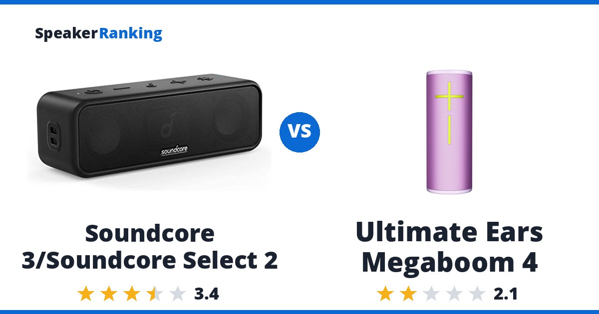 Soundcore 3/Soundcore Select 2 vs Ultimate Ears Megaboom 4