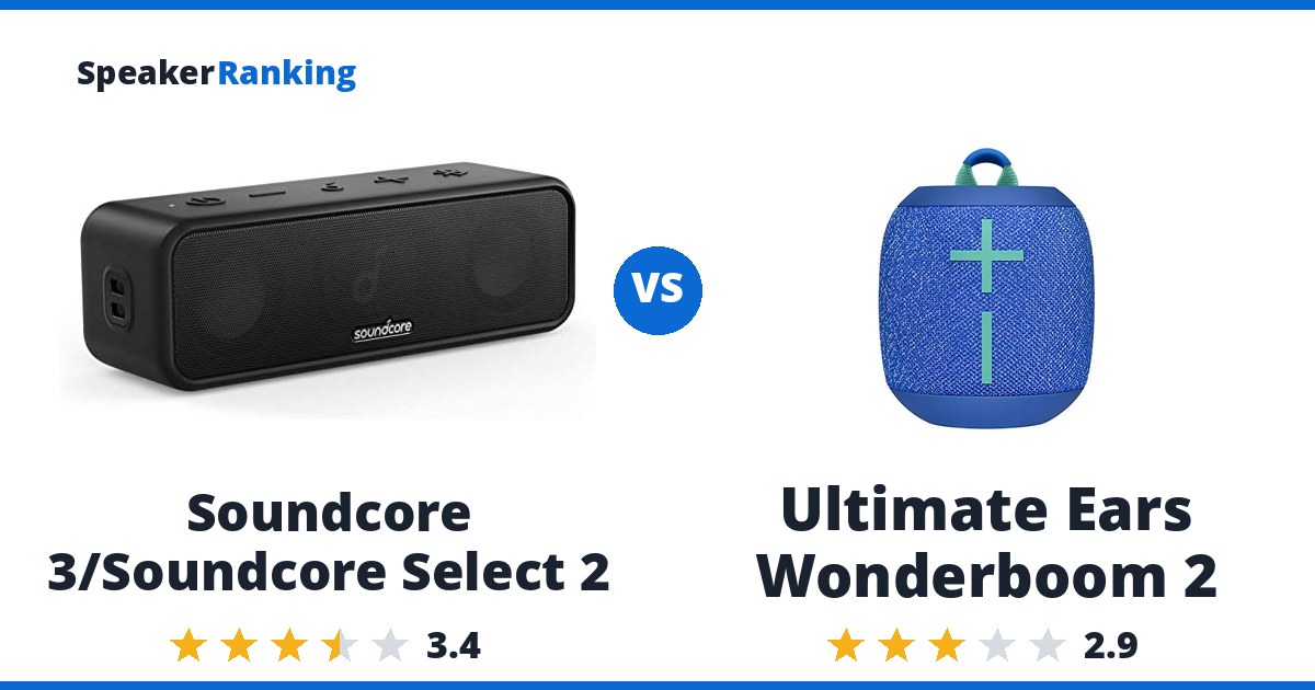 Soundcore 3/Soundcore Select 2 vs Ultimate Ears Wonderboom 2