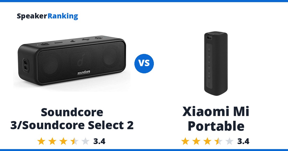 Soundcore 3/Soundcore Select 2 vs Xiaomi Mi Portable