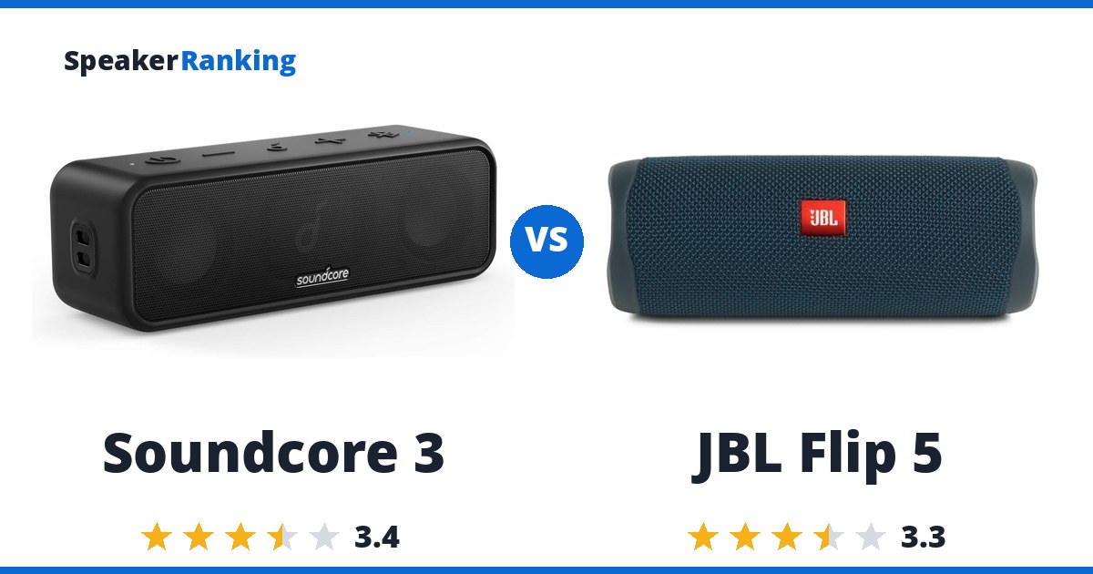 Soundcore 3 vs JBL Flip 5