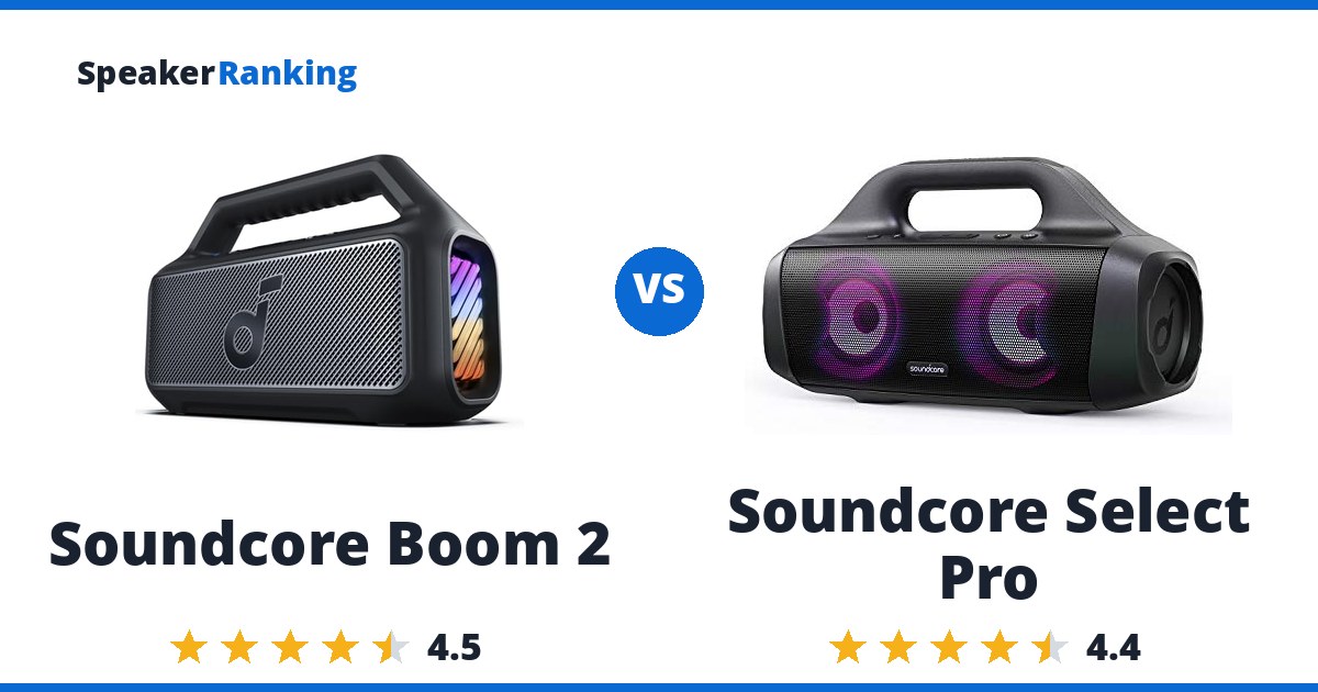 Soundcore Boom 2 vs Soundcore Select Pro