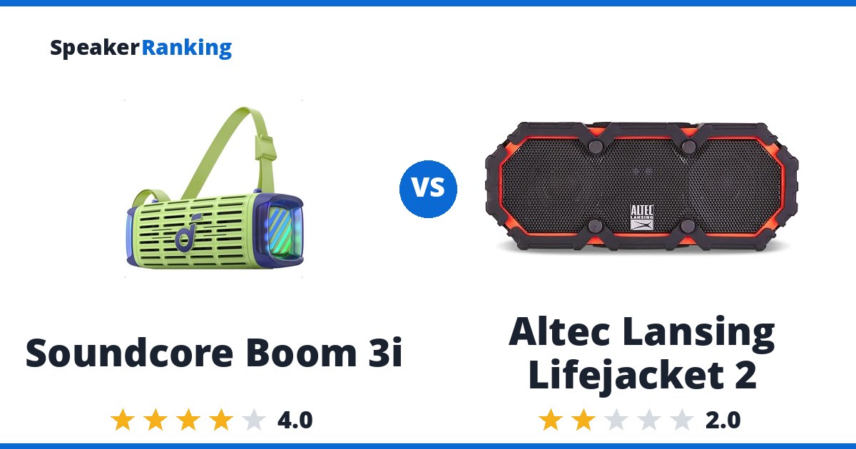 Soundcore Boom 3i vs Altec Lansing Lifejacket 2