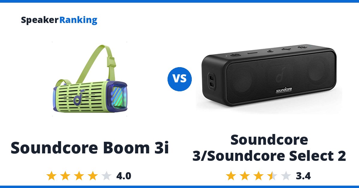 Soundcore Boom 3i vs Soundcore 3/Soundcore Select 2