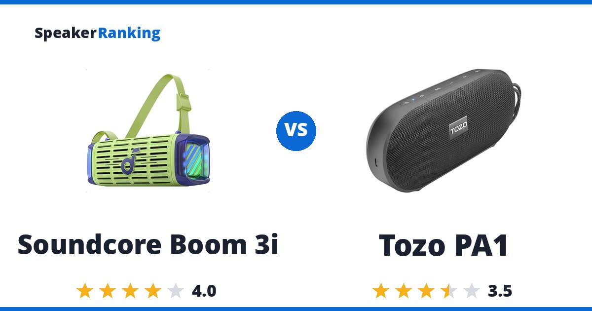 Soundcore Boom 3i vs Tozo PA1