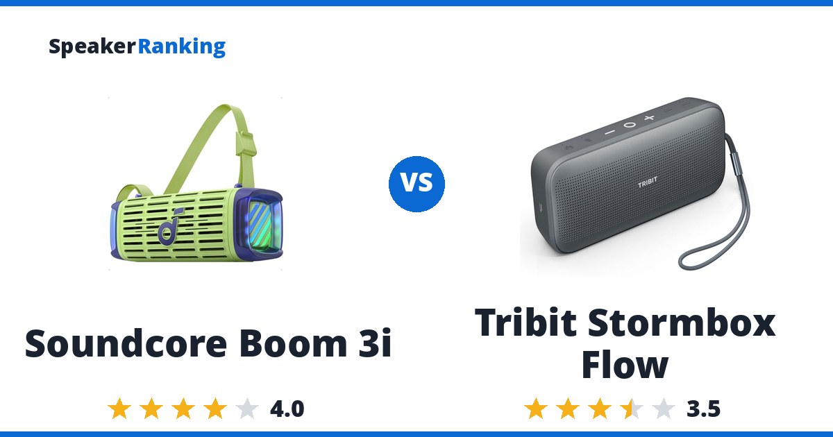Soundcore Boom 3i vs Tribit Stormbox Flow