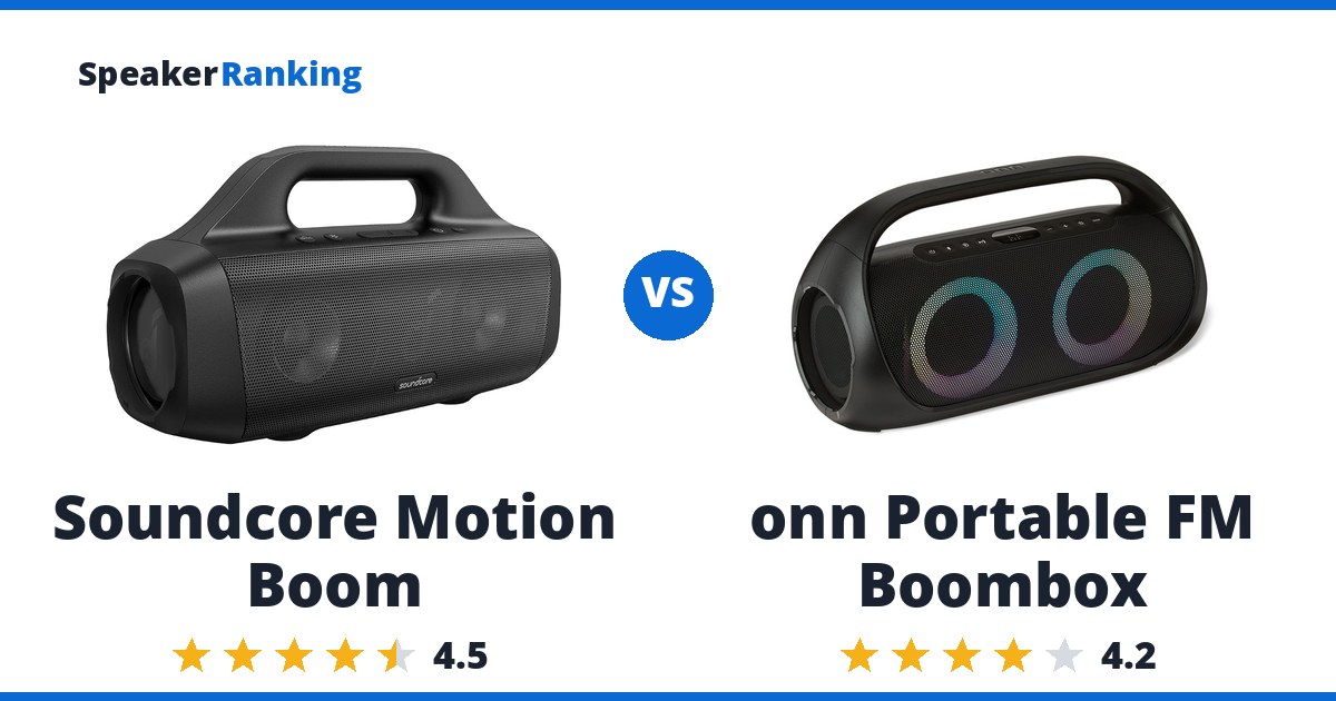 Soundcore Motion Boom vs onn Portable FM Boombox