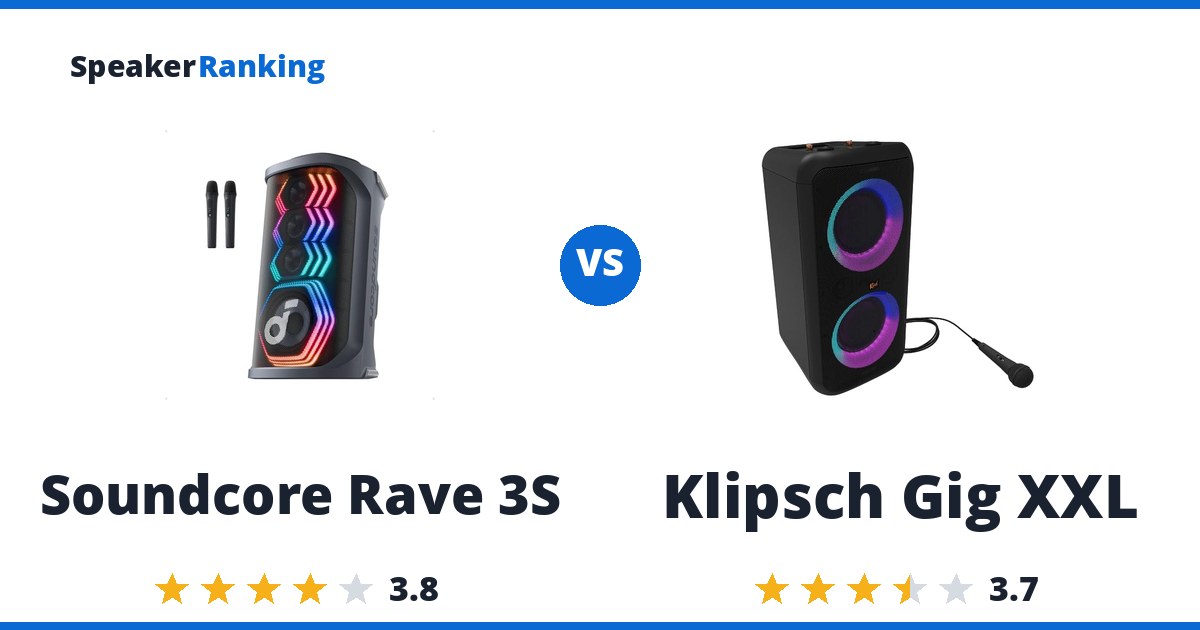 Soundcore Rave 3S vs Klipsch Gig XXL