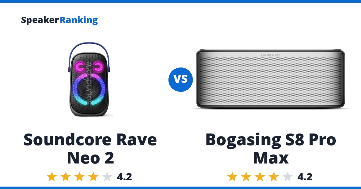 Soundcore Rave Neo 2 vs Bogasing S8 Pro Max