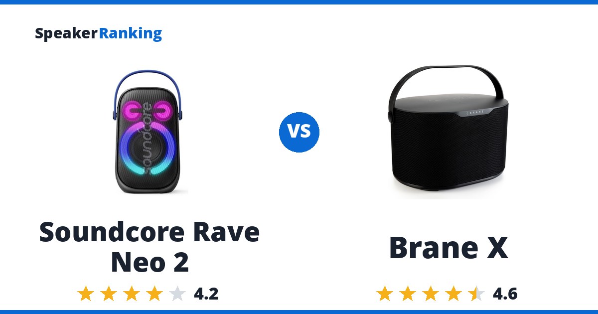 Soundcore Rave Neo 2 vs Brane X